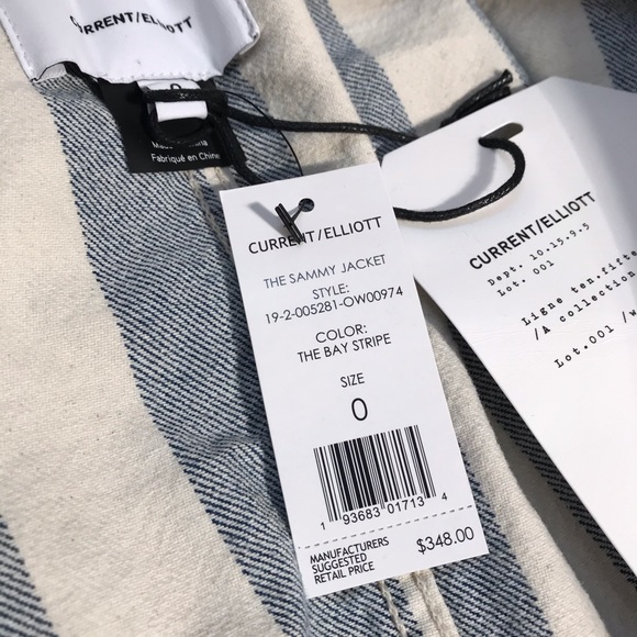 NEW Current/Elliot The Sammy Jacket, Bay Stripe - Picture 6 of 7